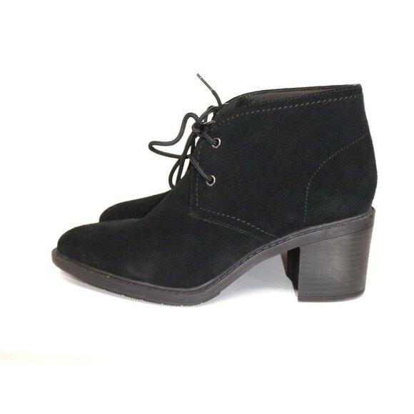 Clarks Suede‎ Scene Boots Size 9 Chunky Heel Lace Up shoes - Picture 2 of 9